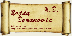 Majda Domanović vizit kartica